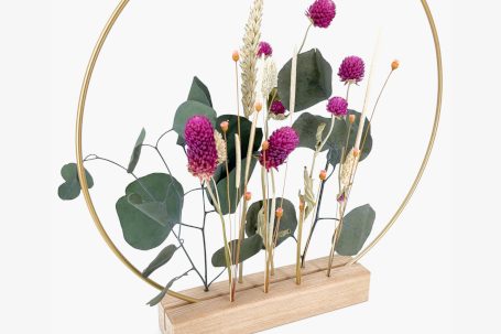 Flower hoop Flowerboard Blumen mit Holzhalter und Metallring